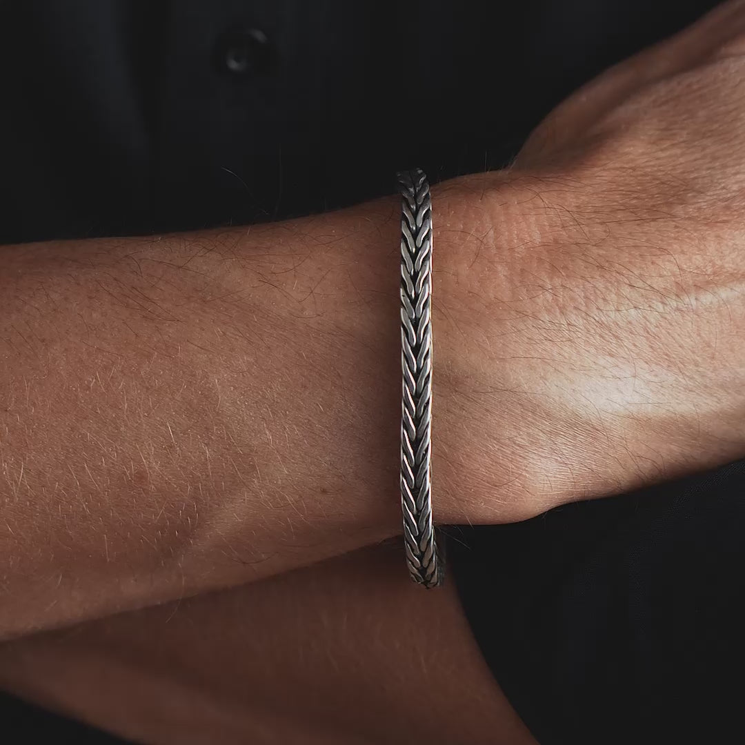 Men's 925 Sterling Silver Braided Bracelet – Handmade | Ronatelli