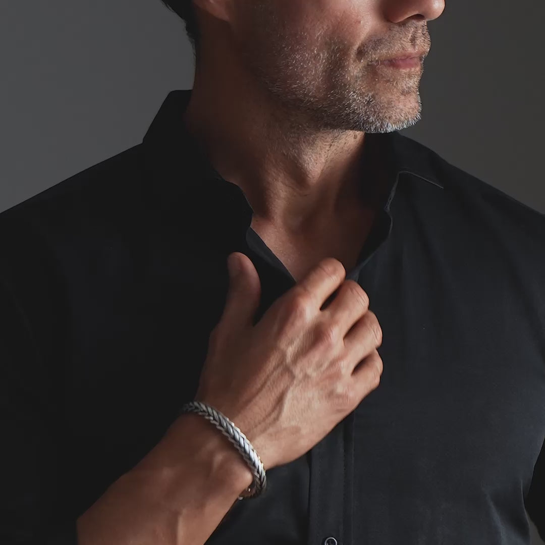Men's Heavy Braided Bracelet - 925 Sterling Silver | Ronatelli
