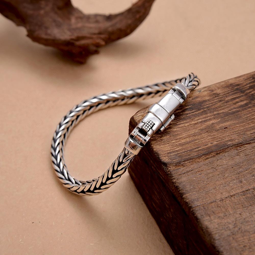Nina B Men's Sterling Silver Heavy Curb Chain Bracelet, Silver at John  Lewis & Partners